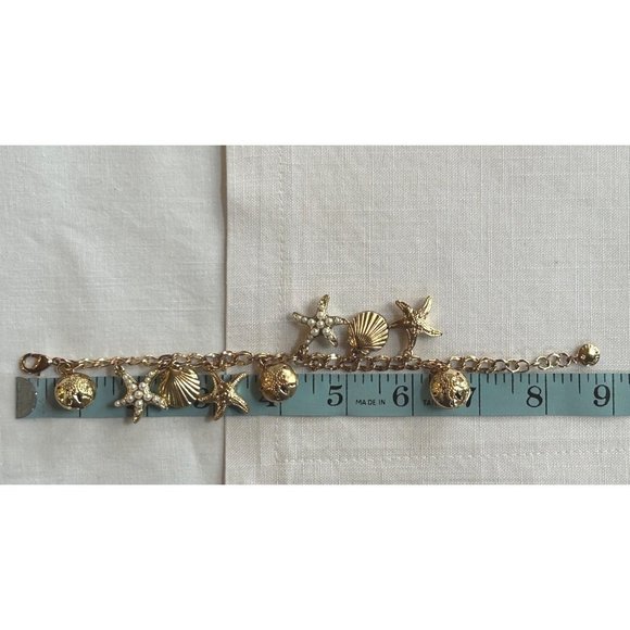 Charter Club Women's Nautical Coastal Charm Bracelet Gold Tone - Picture 6 of 8